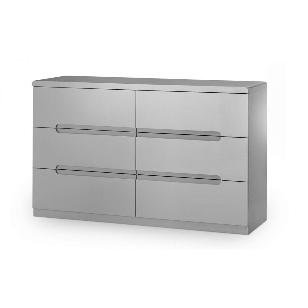 Chic Smoky Grey Wide Chest (6 Drawers)